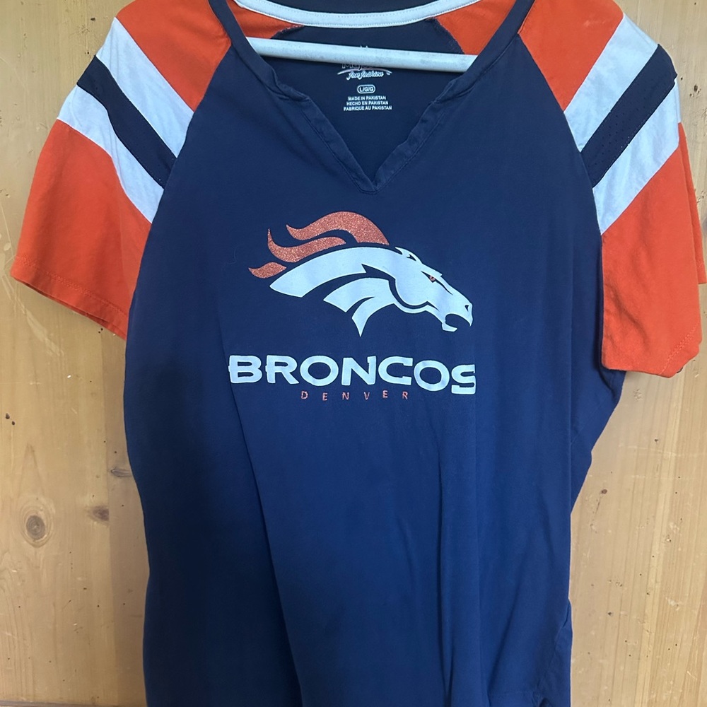 Majestic Blue and Orange Broncos Jersey Athletic Performance Top